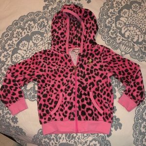 Juicy Couture Pink Leopard Hooded Track Jacket